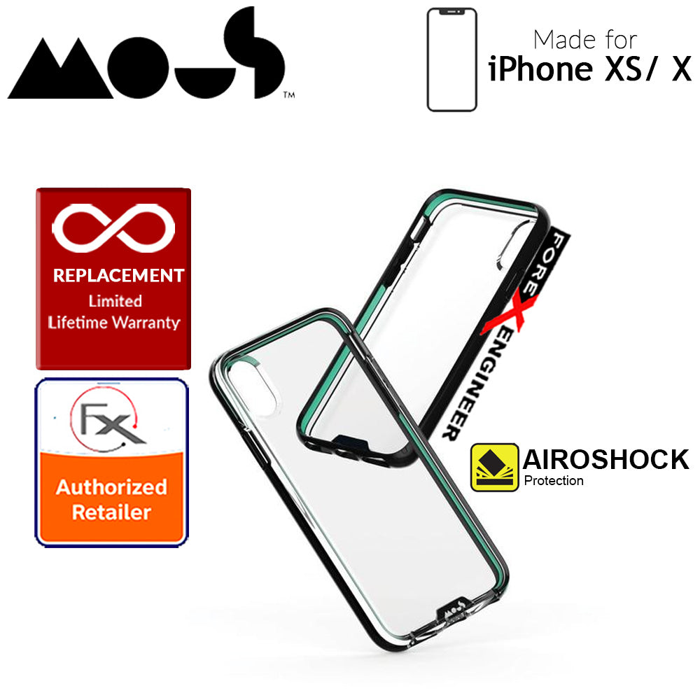 Mous Clarity Case for iPhone Xs - X - Air Shock High Impact Material - Clarity Black