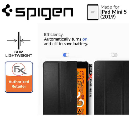 Spigen Smart Fold Case for iPad Mini 4 - iPad Mini 5 (2019) - Leather Tri-Fold Cover - Black - Forexengineer-malaysia