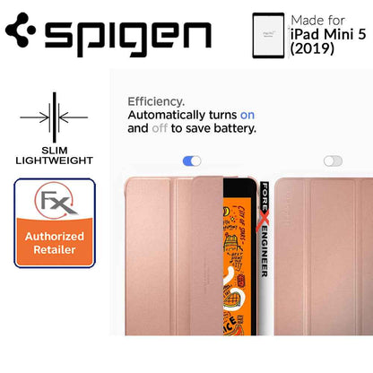 Spigen Smart Fold Case for iPad Mini 4 - iPad Mini 5 (2019) - Leather Tri-Fold Cover - Rose Gold (Barcode: 8809640255120 ) - Forexengineer-malaysia