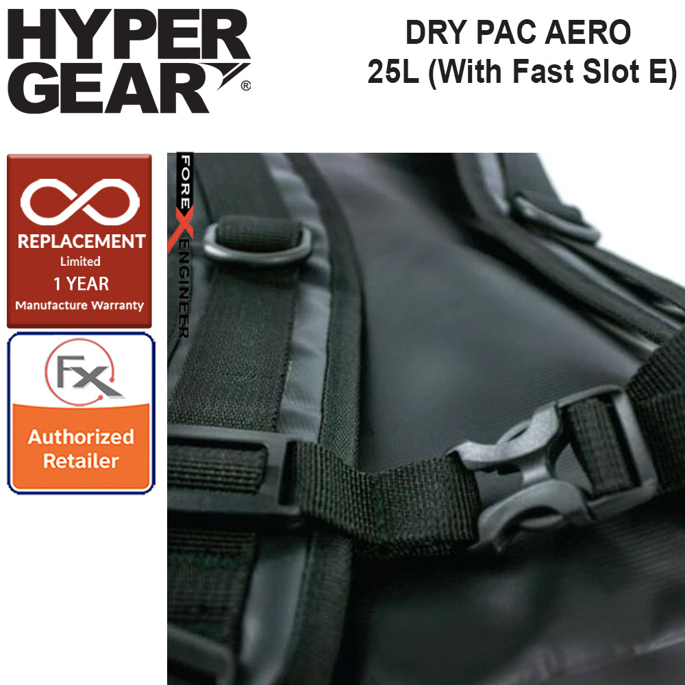 Hypergear Dry Pac  Aero 25L - Heavy-duty Design and IPX6 Waterproof Specification - Black ( Bundle With Fast Slot E) (302111+306051)