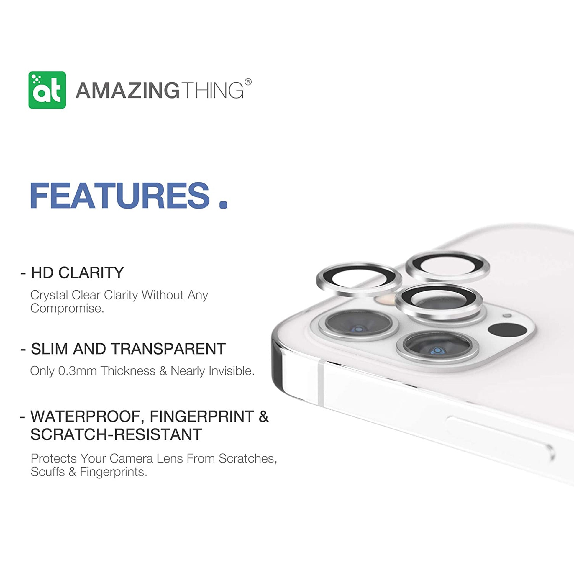 AMAZINGthing SUPREME AR 3D LensGlass Protector for iPhone 13 Pro 6.1" 5G ( Three Lens ) - Silver (Barcode: 4892878069502 ) - Forexengineer -Malaysia- 4892878069502