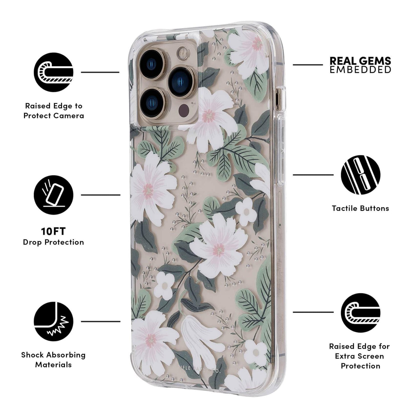 Case-Mate Rifle Paper Co. for iPhone 13 Pro 6.1" 5G with Antimicrobial - Willow (Barcode: 840171706505 )