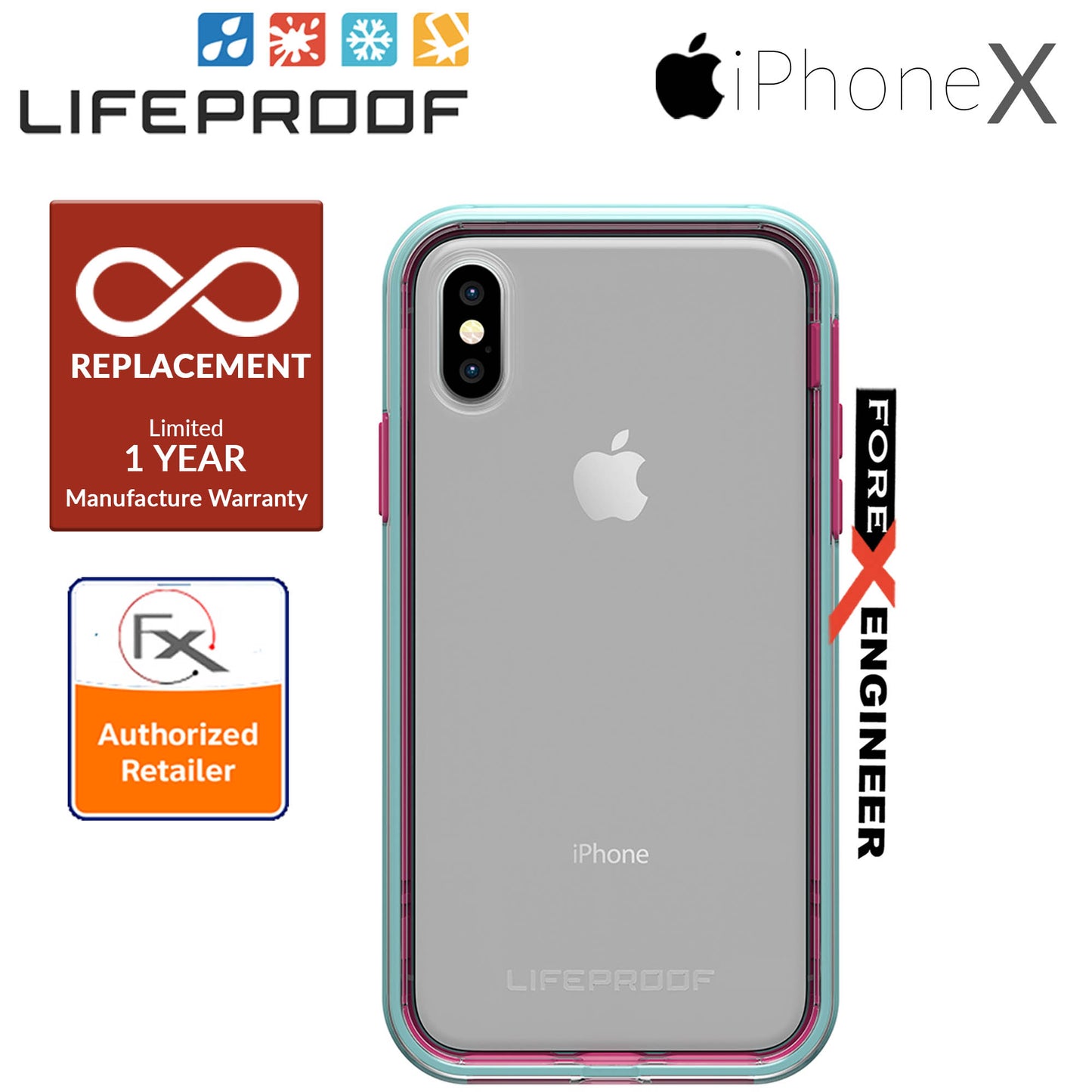 Lifeproof SLAM for iPhone X (ONLY) Slim Military Protection - Aloha Sunset (CLEARANCE - NO WARRANTY)