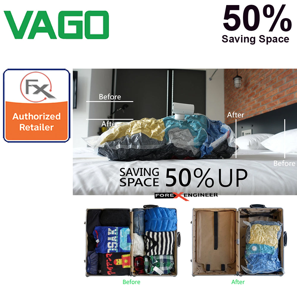 Vago Travel Portable Compressor Vacuum Bag ( FREE 1pcs Vago Vacuum Bag M size )  - Black