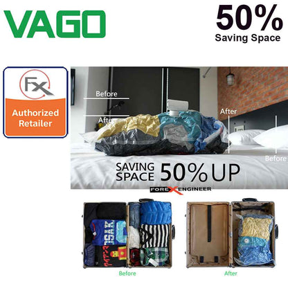 Vago Travel Portable Compressor Vacuum Bag ( FREE 1pcs Vago Vacuum Bag M size )  - Purple - Forexengineer-malaysia