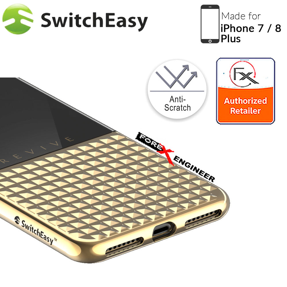 SwitchEasy Revive for iPhone 7 - 8 Plus - Luxe Diamond Cut Design - Gold
