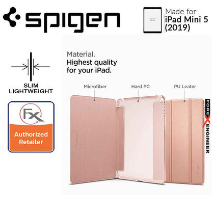 Spigen Smart Fold Case for iPad Mini 4 - iPad Mini 5 (2019) - Leather Tri-Fold Cover - Rose Gold (Barcode: 8809640255120 ) - Forexengineer-malaysia