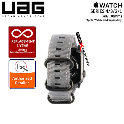 UAG Nato Strap for Apple WatchSeries 7 - SE - 6 - 5 - 4 - 3 - 2 - 1 ( 41mm - 40mm - 38mm ) - High Strength Nylon Weave - Grey - Forexengineer-malaysia