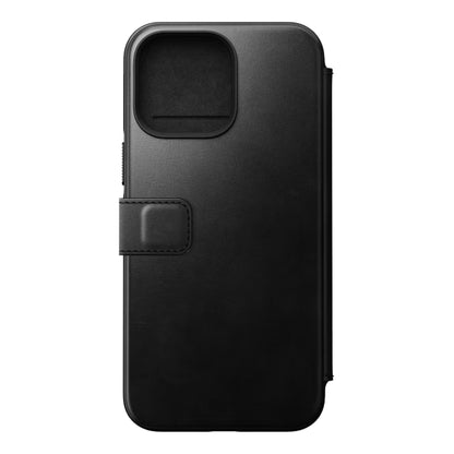 [ONLINE EXCLUSIVE] Nomad Modern Leather Folio Horween Case for iPhone 14 Pro Max - MagSafe Compatible - Black (Barcode: 856500012308 ) - Forexengineer -Malaysia- 856500012308