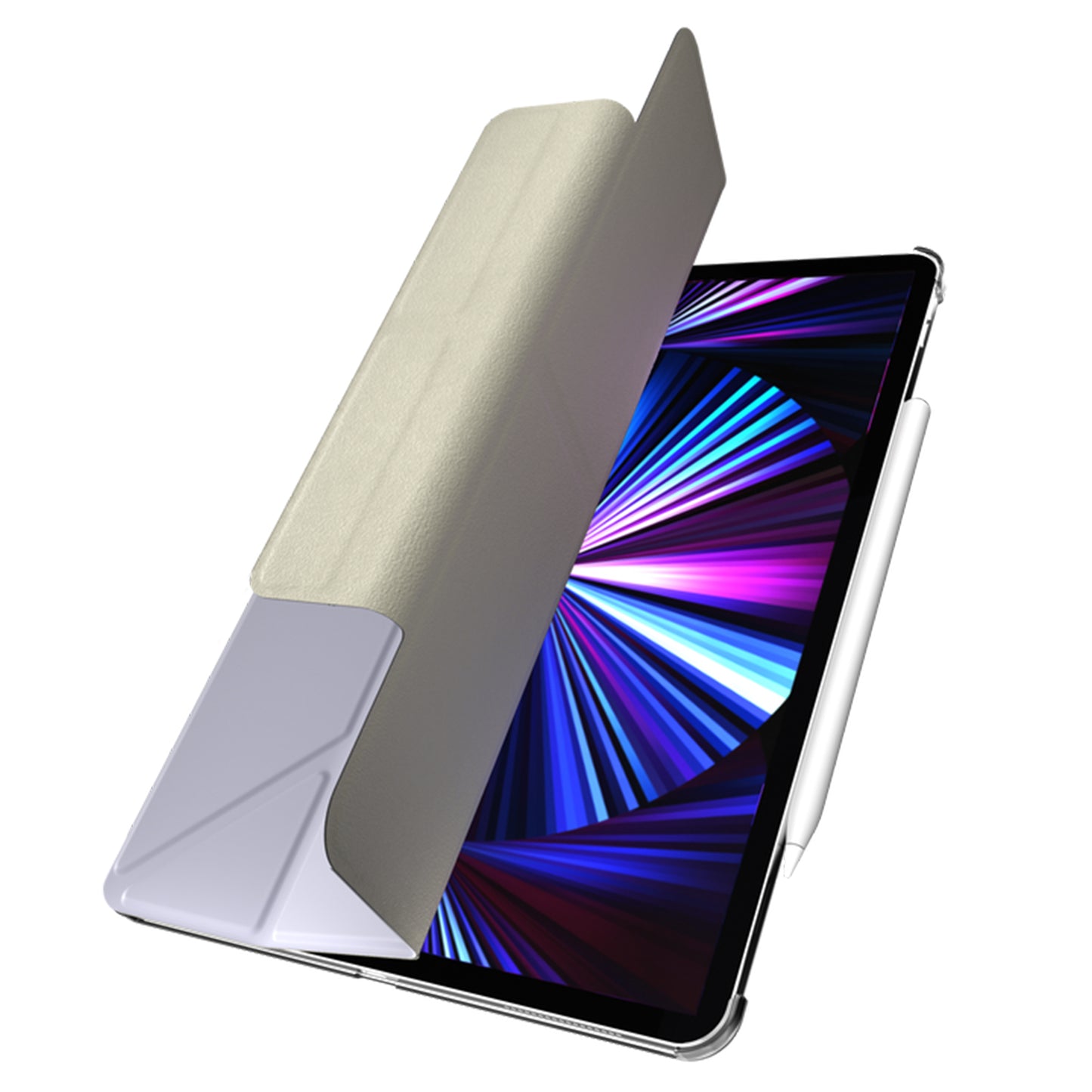 SwitchEasy Origami Nude for iPad Pro 12.9" ( 2021 - 2020 - 2018 ) - Flexi-Folding Folio Clear Case - Alaskan Blue (Barcode: 4895241108532 )