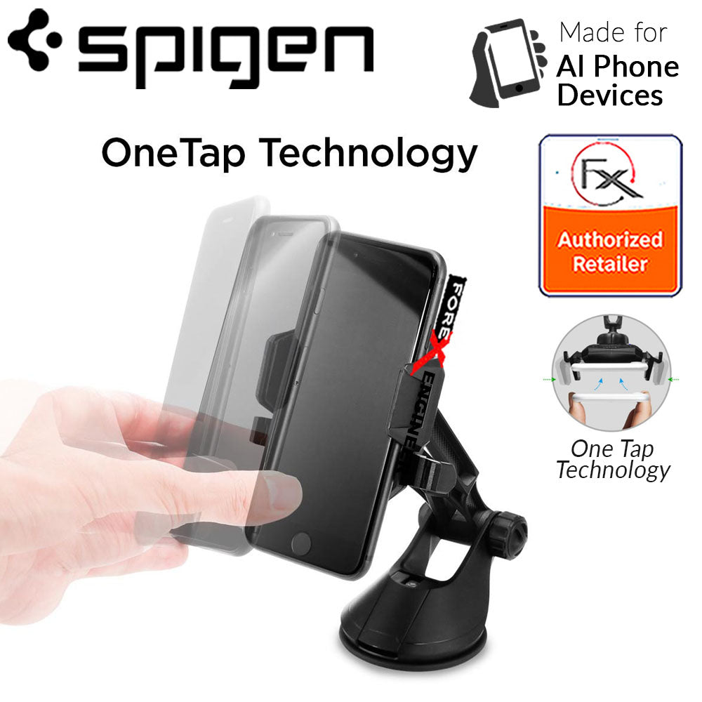 DE-RESERVE Spigen Car Mount Holder Kuel Signature TS36 -360 Angles with One Tap Technology - Black