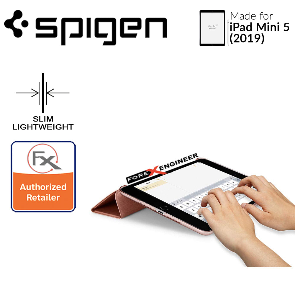 Spigen Smart Fold Case for iPad Mini 4 - iPad Mini 5 (2019) - Leather Tri-Fold Cover - Rose Gold (Barcode: 8809640255120 )