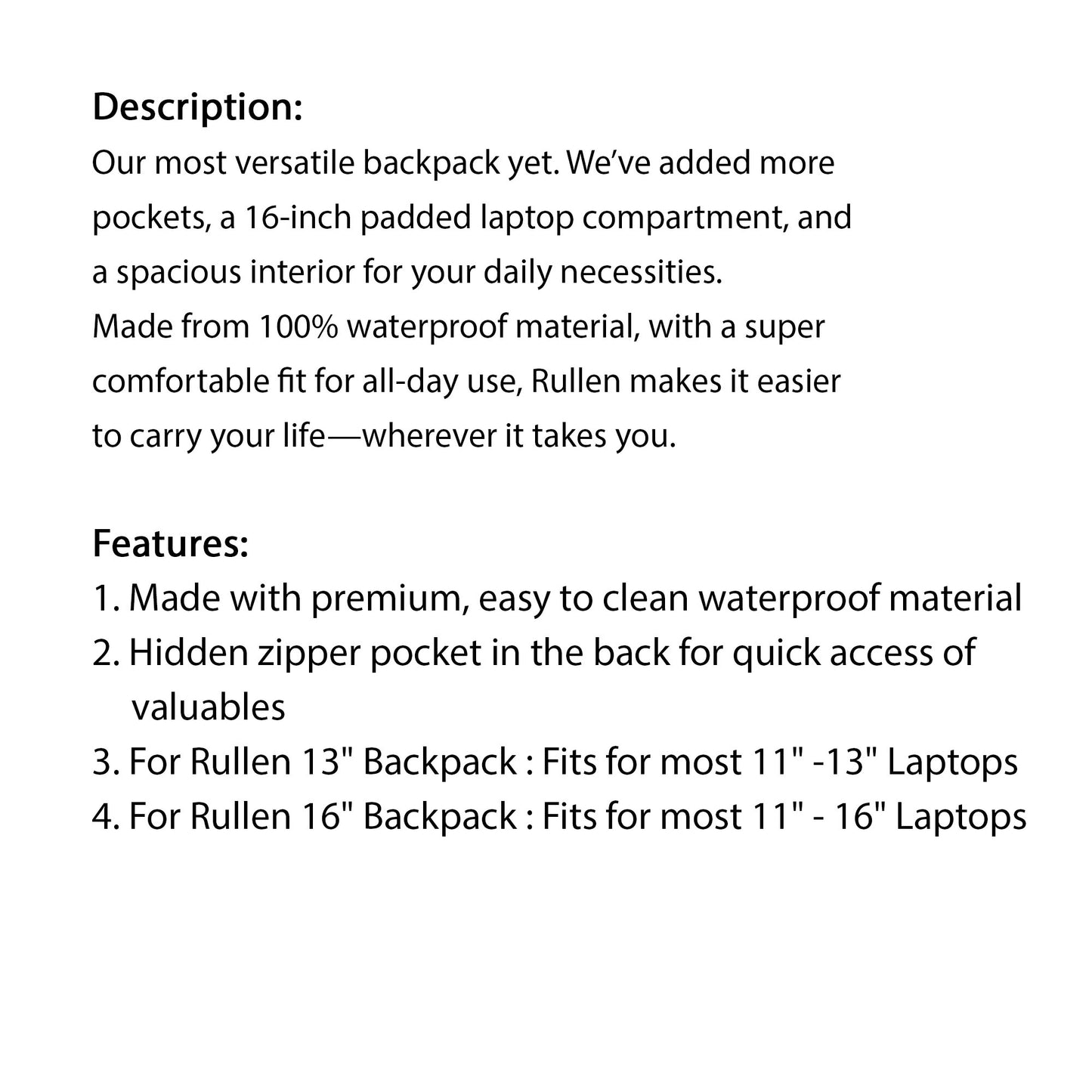 Gaston Luga Rullen 16'' Backpack ( Fits most 11" - 16" Laptops ) Black (Barcode: 7350006915451 )