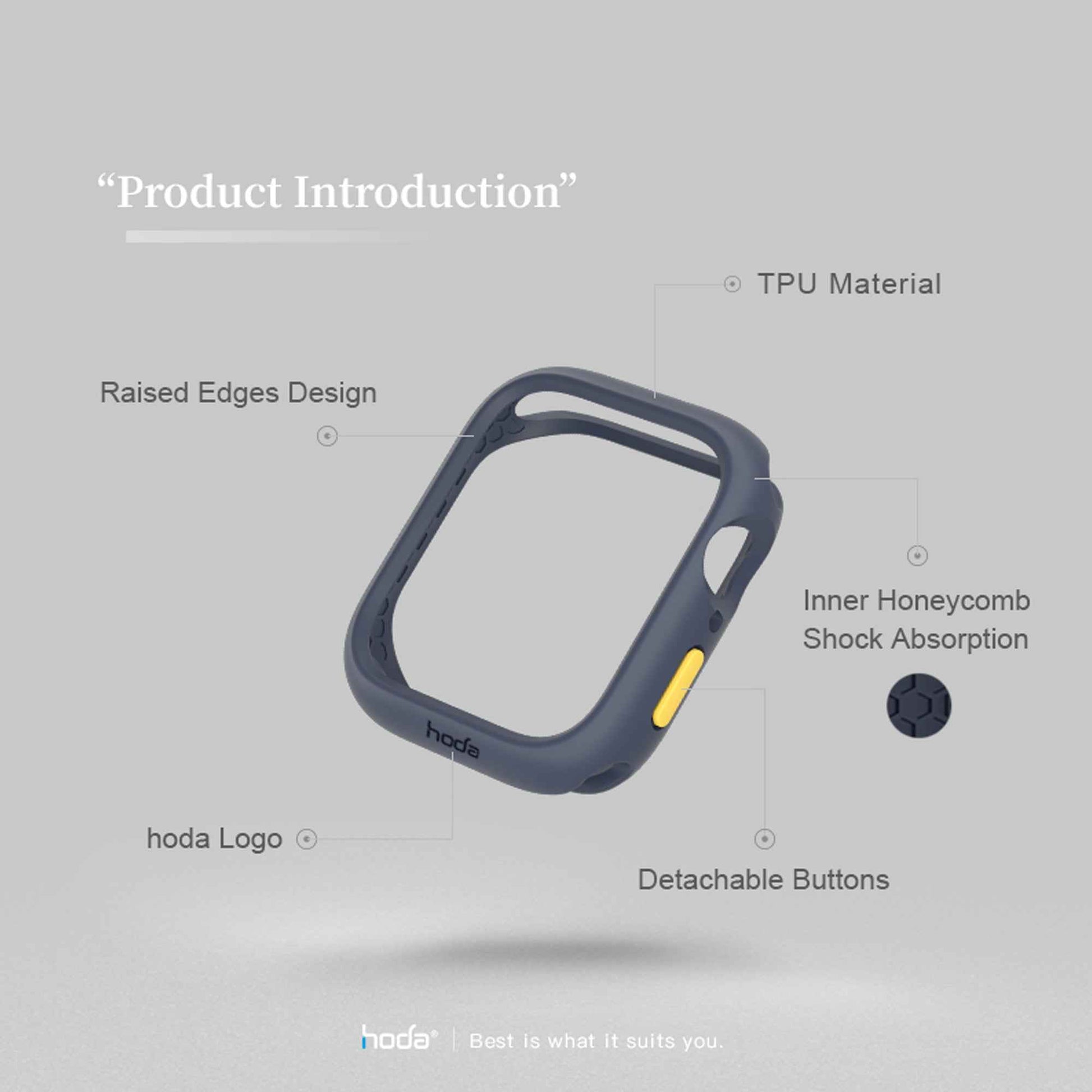 Hoda Rough Case for Apple Watch Series 7 ( 45mm ) - Blue (Barcode: 4711103543566 )