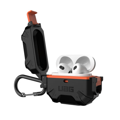 UAG Pathfinder for Airpods Gen 3 - 3rd Gen 2021 - Water Resistant Case - Black - Orange - Forexengineer -Malaysia- 840283900051