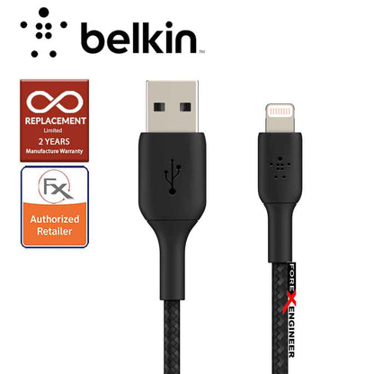 Belkin BOOST↑CHARGE™ Braided Lightning to USB-A Cable 1M - Black (Barcode : 745883788729 )