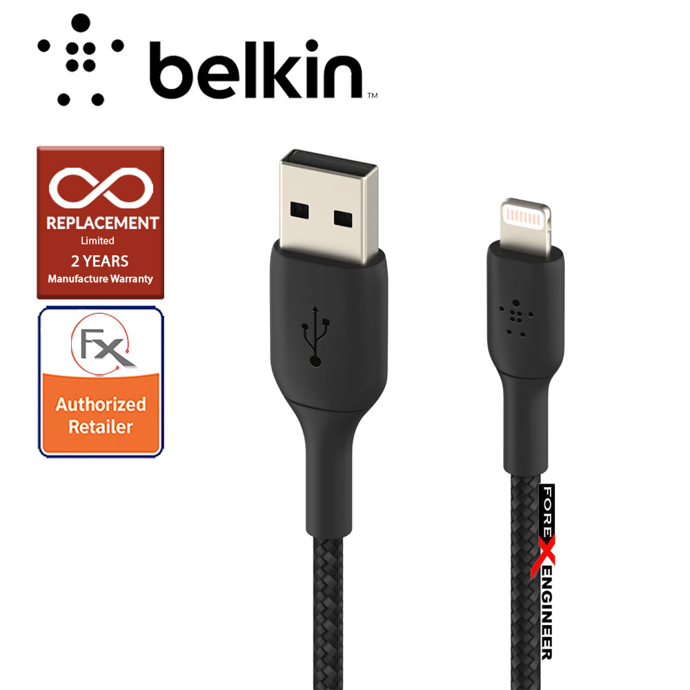 Belkin BOOST↑CHARGE™ Braided Lightning to USB-A Cable 1M - Black (Barcode : 745883788729 )