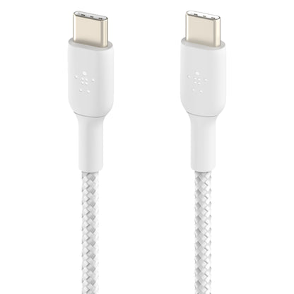 Belkin BOOST↑CHARGE™ Braided USB-C to USB-C Cable 1m - White (Barcode: 745883788286 ) - Forexengineer-malaysia