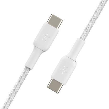 Belkin BOOST↑CHARGE™ Braided USB-C to USB-C Cable 1m - White (Barcode: 745883788286 ) - Forexengineer-malaysia