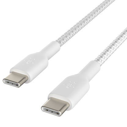 Belkin BOOST↑CHARGE™ Braided USB-C to USB-C Cable 1m - White (Barcode: 745883788286 ) - Forexengineer-malaysia