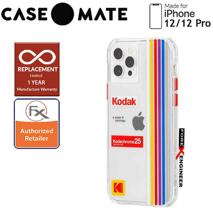 Case Mate KODAK with MicroPel for iPhone 12 - 12 Pro 5G 6.1" - White Kodachrome Super 8 (Barcode: 840171700411 )