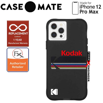 Case Mate KODAK with MicroPel for iPhone 12 Pro Max 5G 6.7" - Matte Black + Shiny Black Logo (Barcode: 840171700398 )