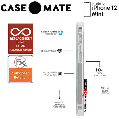 Case Mate Rifle Paper Co. for iPhone 12 Mini 5G 5.4" - Hydrangea White with MicroPel (Barcode: 846127196628 )