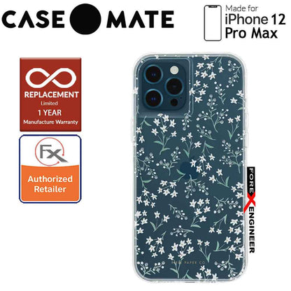 [RACKV2_CLEARANCE] Case Mate Rifle Paper Co. for iPhone 12 Pro Max 5G 6.7" - Embellished Petite Fleurs with MicroPel (Barcode: 846127197144 )