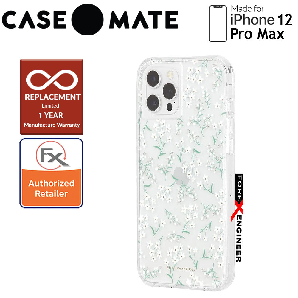 [RACKV2_CLEARANCE] Case Mate Rifle Paper Co. for iPhone 12 Pro Max 5G 6.7" - Embellished Petite Fleurs with MicroPel (Barcode: 846127197144 )