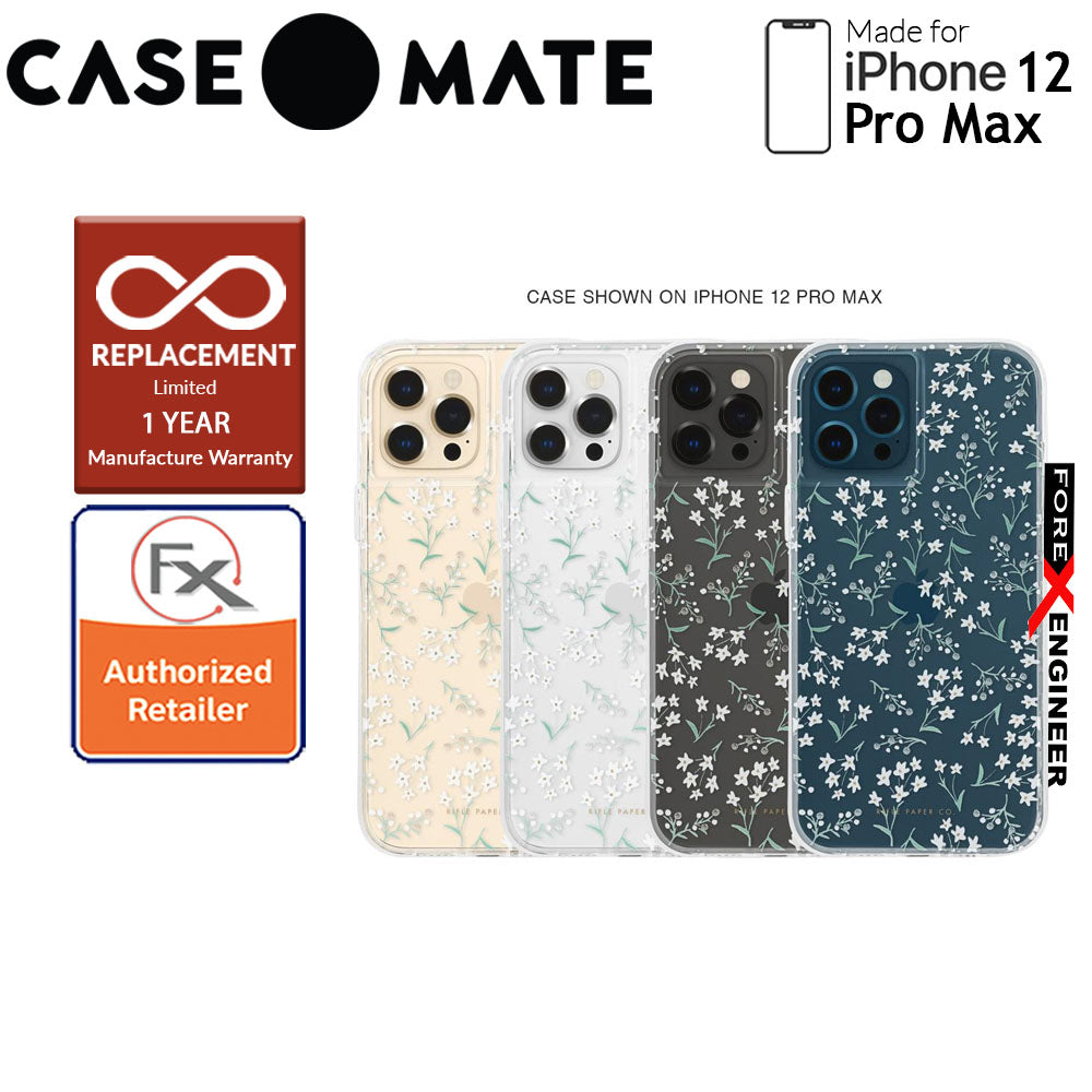 [RACKV2_CLEARANCE] Case Mate Rifle Paper Co. for iPhone 12 Pro Max 5G 6.7" - Embellished Petite Fleurs with MicroPel (Barcode: 846127197144 )