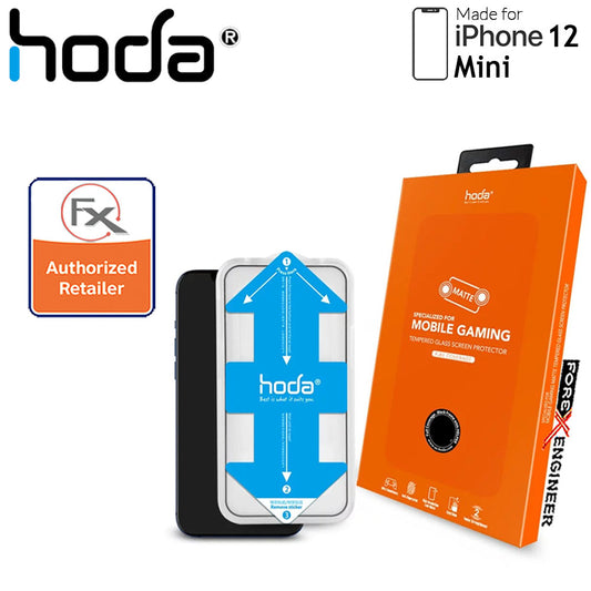 [RACKV2_CLEARANCE] Hoda Tempered Glass for iPhone 12 Mini (5.4") Anti-Glare - 2.5D 0.33mm Full Coverage Tempered Glass  with Helper - Matte  (Barcode : 4713381519271 )