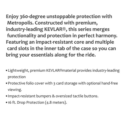 UAG Metropolis Folio for iPhone 13 Pro 5G 6.1" - Kevlar Black