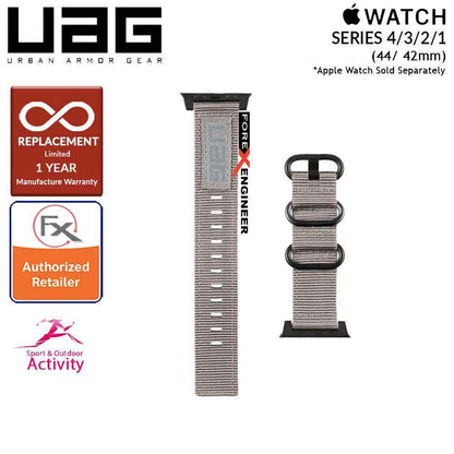 UAG Nato Strap for Apple Watch Series 7 - SE - 6 - 5 - 4 - 3 - 2 - 1 ( 45mm - 42mm - 44mm ) - High Strength Nylon Weave - Grey (Barcode: 812451031898 ) - Forexengineer-malaysia