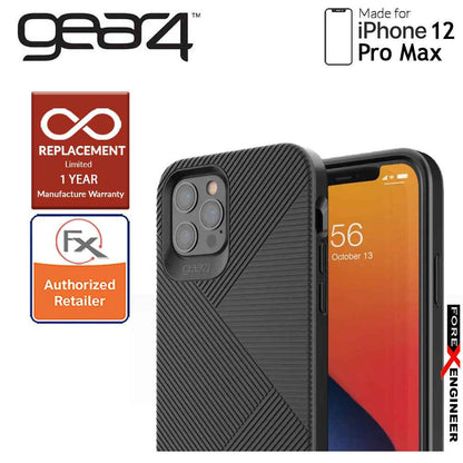 Gear4 BatterSea for iPhone 12 Pro Max 5G 6.7" - D3O Material Technology - Drop Resistant Up to 4 meters (Black) (Barcode : 840056128255 )