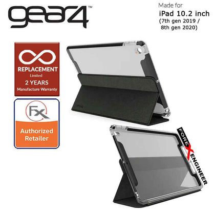 Gear4 Brompton + Folio for iPad 10.2 inch ( 7th - 8th - 9th Gen ) (2019 - 2021) - D3O Material Technology - Drop Resistant Up to 4 meters - Smoke Color (Barcode : 840056119802 )