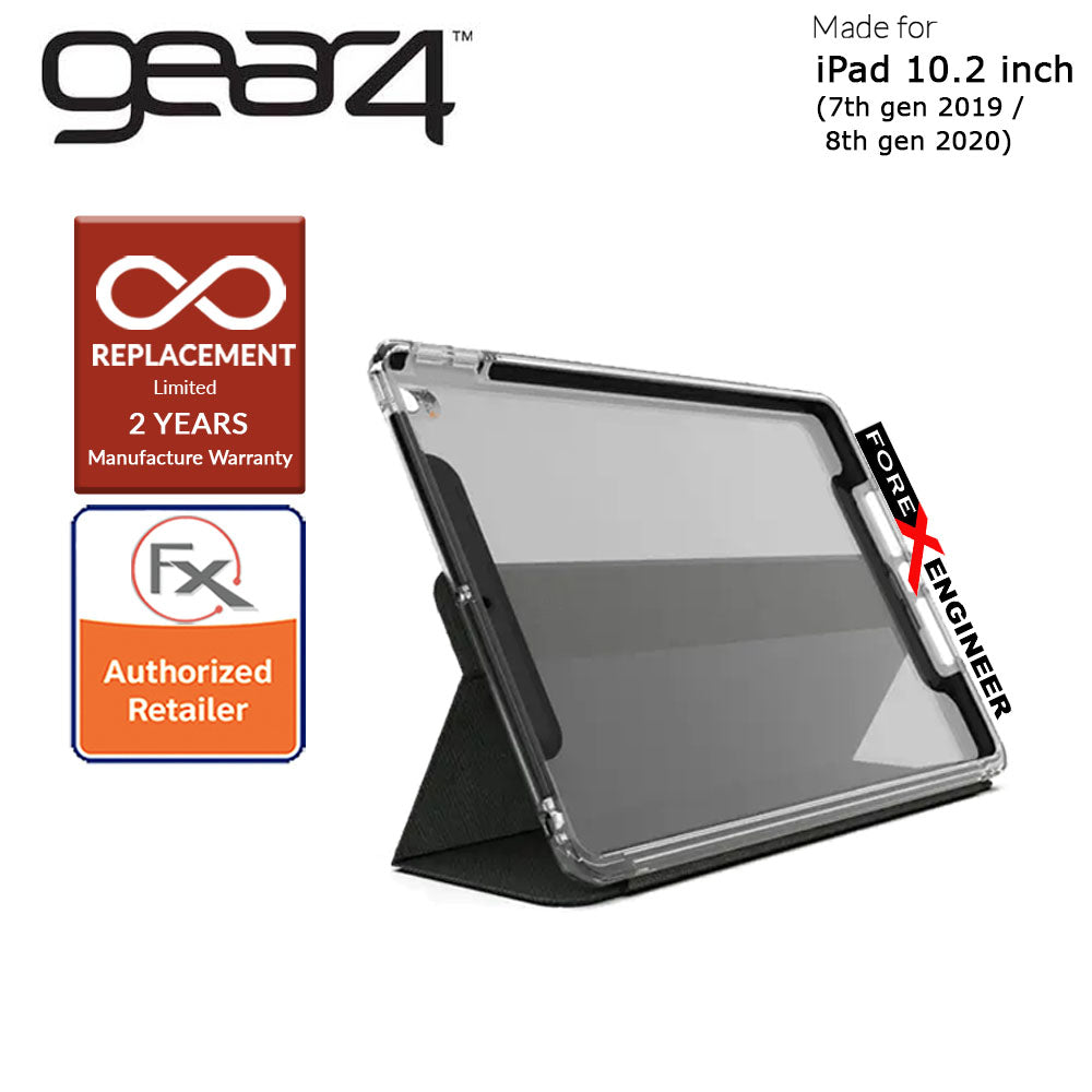 Gear4 Brompton + Folio for iPad 10.2 inch ( 7th - 8th - 9th Gen ) (2019 - 2021) - D3O Material Technology - Drop Resistant Up to 4 meters - Smoke Color (Barcode : 840056119802 )