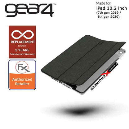 Gear4 Brompton + Folio for iPad 10.2 inch ( 7th - 8th - 9th Gen ) (2019 - 2021) - D3O Material Technology - Drop Resistant Up to 4 meters - Smoke Color (Barcode : 840056119802 )