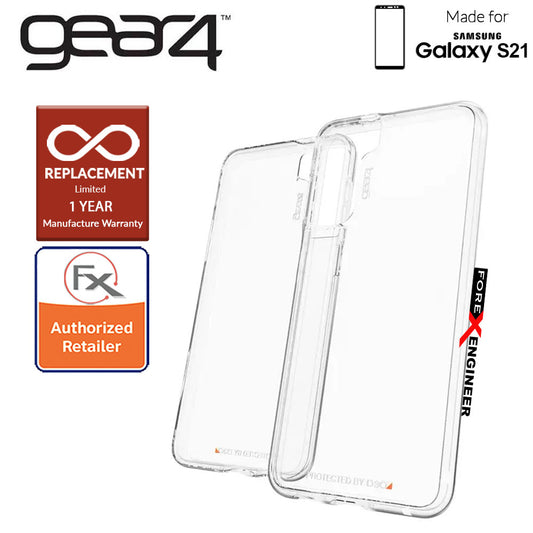 Gear4 Crystal Palace for Samsung Galaxy S21 - D3O Material Technology - Drop Resistant Up to 4 meters - Clear (Barcode : 840056108585 )