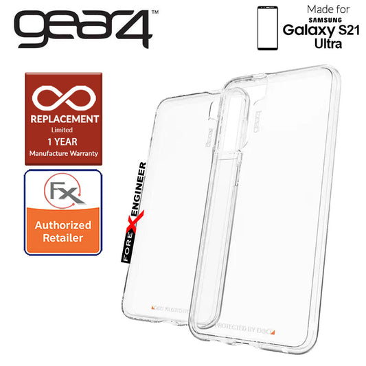 Gear4 Crystal Palace for Samsung Galaxy S21 Ultra - D3O Material Technology - Drop Resistant Up to 4 meters - Clear (Barcode : 840056108608 )