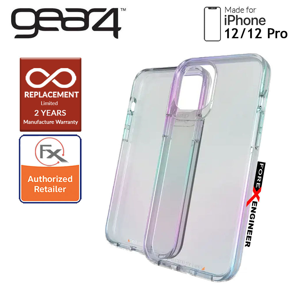 Gear4 Crystal Palace for iPhone 12 - 12 Pro  5G 6.1" - D3O Material Technology - Drop Resistant Up to 4 meters (Iridescent) (Barcode : 840056128002 )