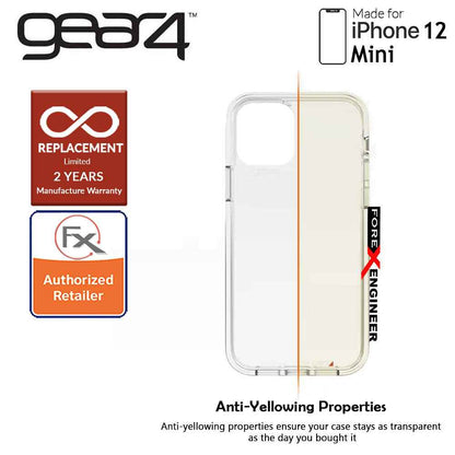 [RACKV2_CLEARANCE] Gear4 Crystal Palace for iPhone 12 Mini  5G 5.4" - D3O Material Technology - Drop Resistant Up to 4 meters (Clear) (Barcode : 840056127883 )