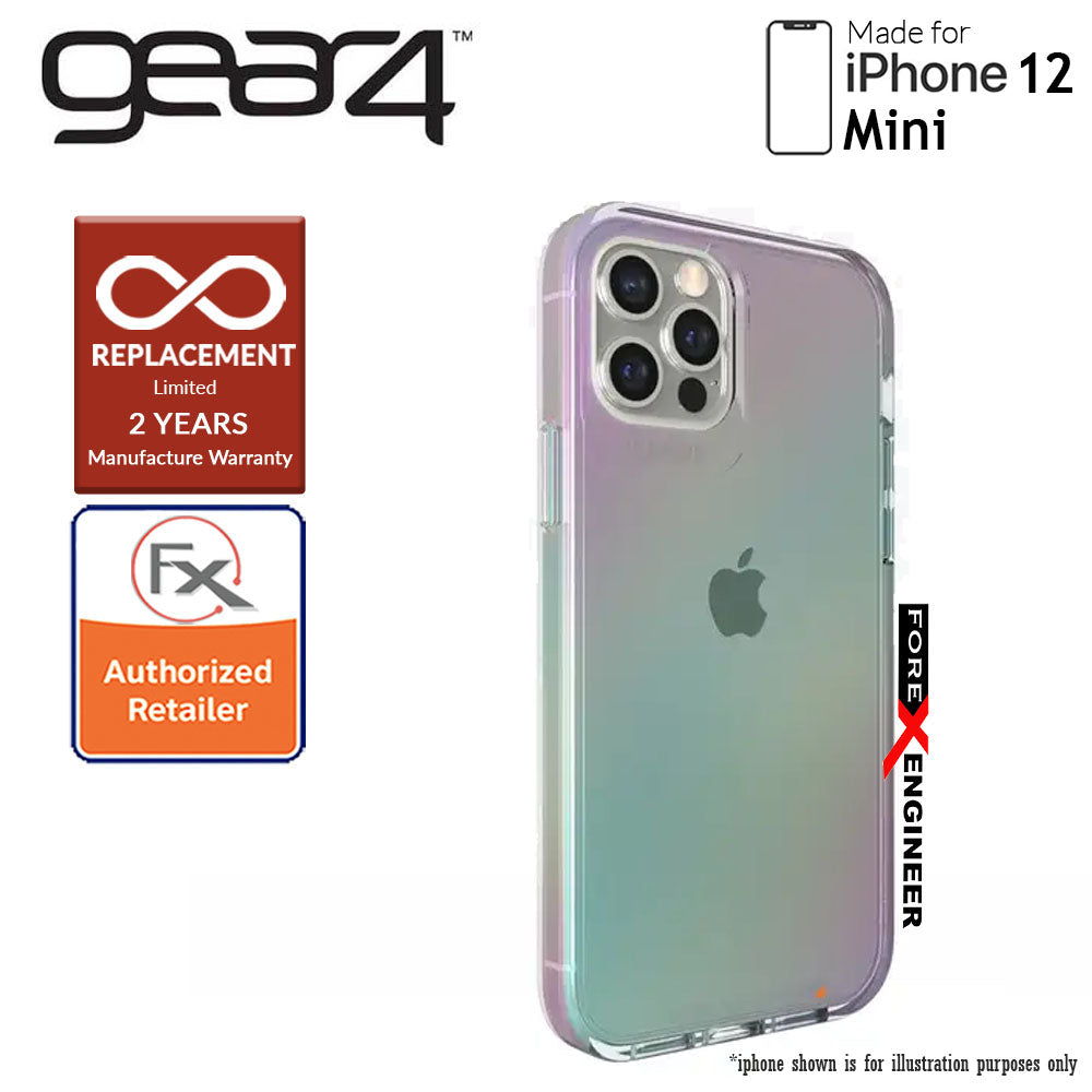 Gear4 Crystal Palace for iPhone 12 Mini  5G 5.4" - D3O Material Technology - Drop Resistant Up to 4 meters (Iridescent) (Barcode : 840056127890 )