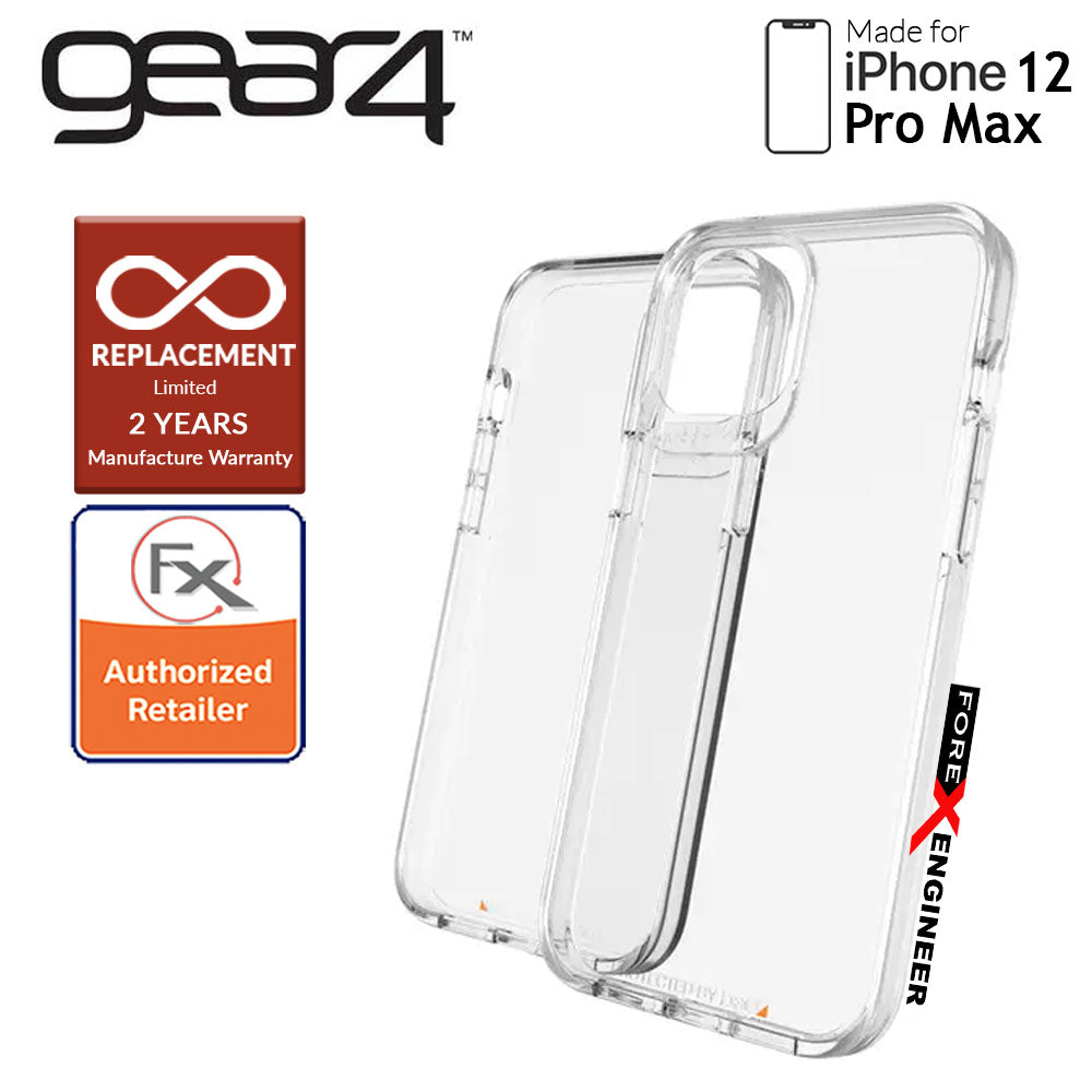 Gear4 Crystal Palace for iPhone 12 Pro Max 5G 6.7" - D3O Material Technology - Drop Resistant Up to 4 meters (Clear) (Barcode : 840056128217 )