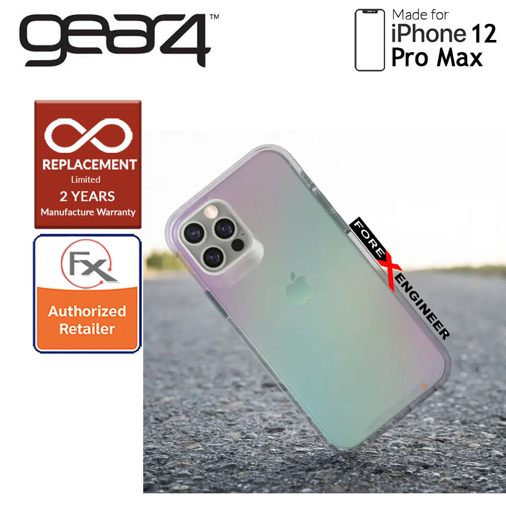 Gear4 Crystal Palace for iPhone 12 Pro Max 5G 6.7" - D3O Material Technology - Drop Resistant Up to 4 meters (Iridescent) (Barcode : 840056128224 )