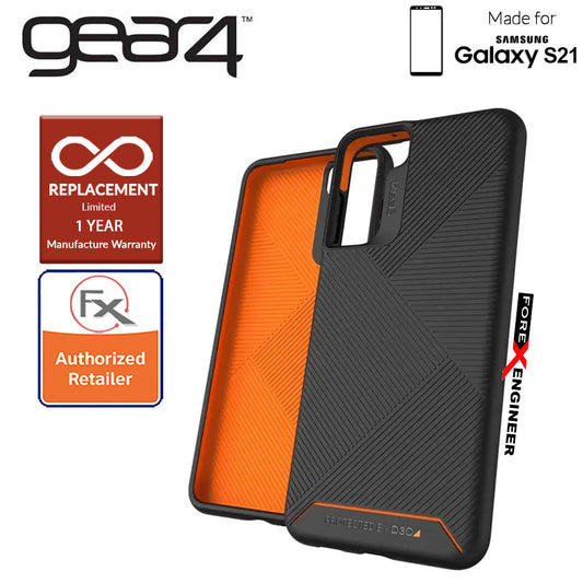 Gear4 Denali for Samsung Galaxy S21 - D3O Material Technology - Drop Resistant Up to 4 meters - Black (Barcode : 840056108523 )