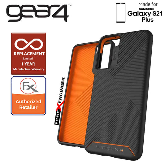 Gear4 Denali for Samsung Galaxy S21 Plus - D3O Material Technology - Drop Resistant Up to 4 meters - Black (Barcode : 840056108530 )