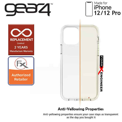 Gear4 Piccadilly for iPhone 12 - 12 Pro  5G 6.1" - D3O Material Technology - Drop Resistant Up to 4 meters (Black) (Barcode : 840056128019 )
