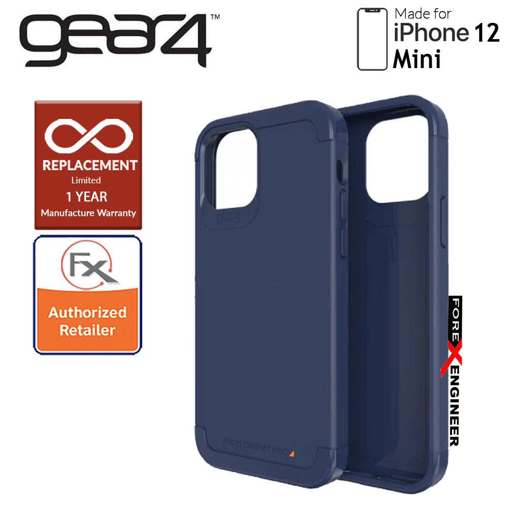 Gear4 Wembley Palette for iPhone 12 Mini 5G 5.4" - D3O Material Technology - Drop Resistant Up to 4 meters - Navy Blue (Barcode : 840056127852 )