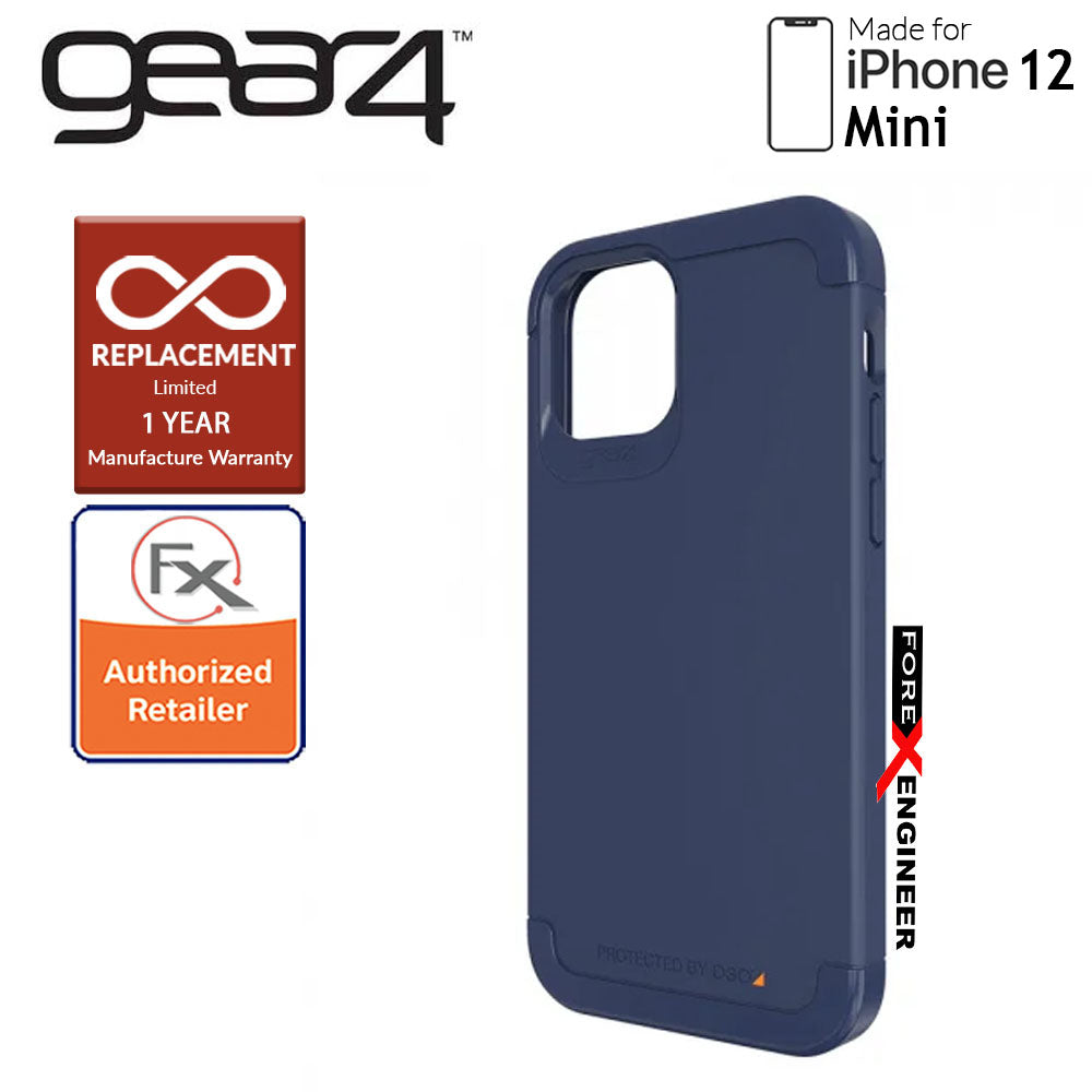 Gear4 Wembley Palette for iPhone 12 Mini 5G 5.4" - D3O Material Technology - Drop Resistant Up to 4 meters - Navy Blue (Barcode : 840056127852 )