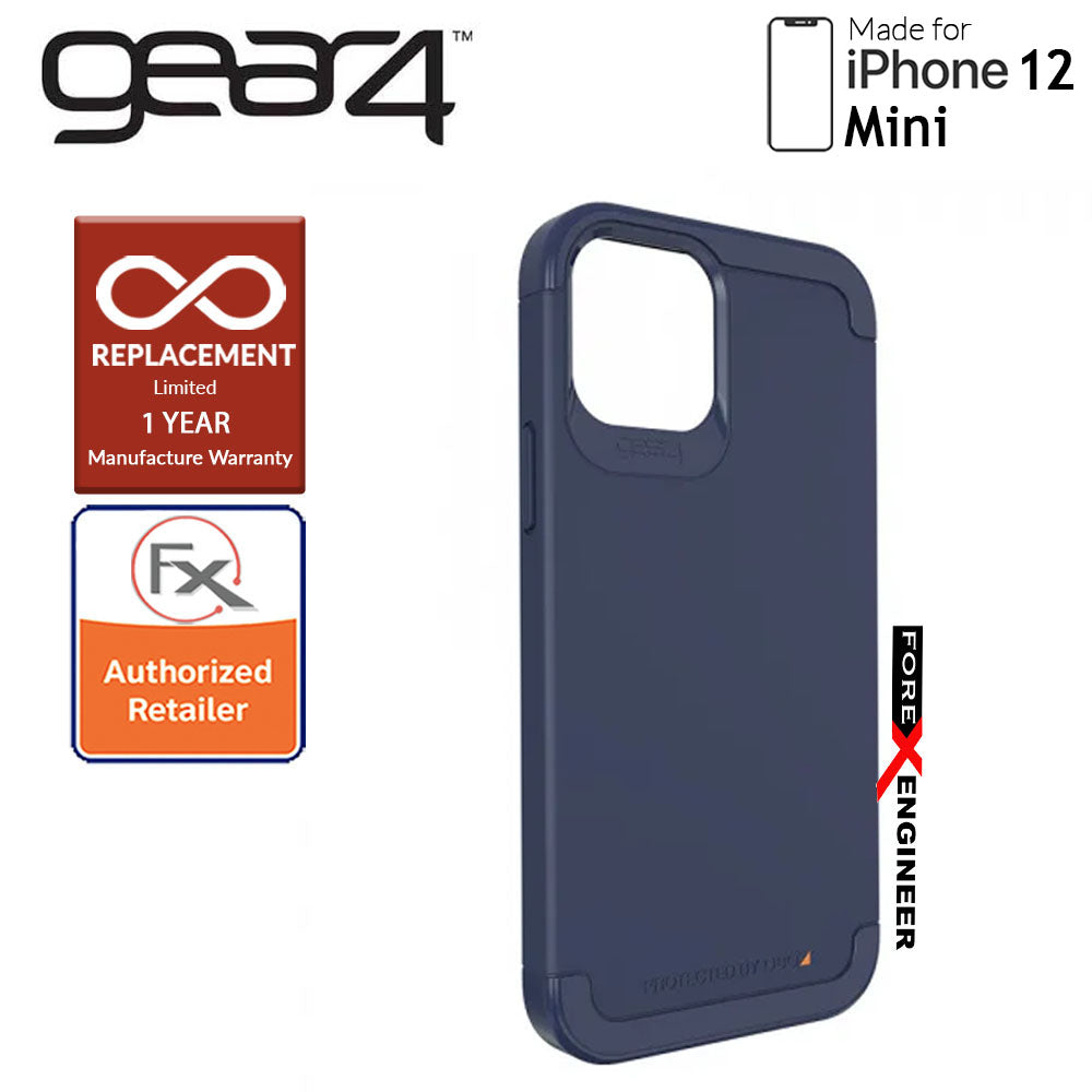 Gear4 Wembley Palette for iPhone 12 Mini 5G 5.4" - D3O Material Technology - Drop Resistant Up to 4 meters - Navy Blue (Barcode : 840056127852 )